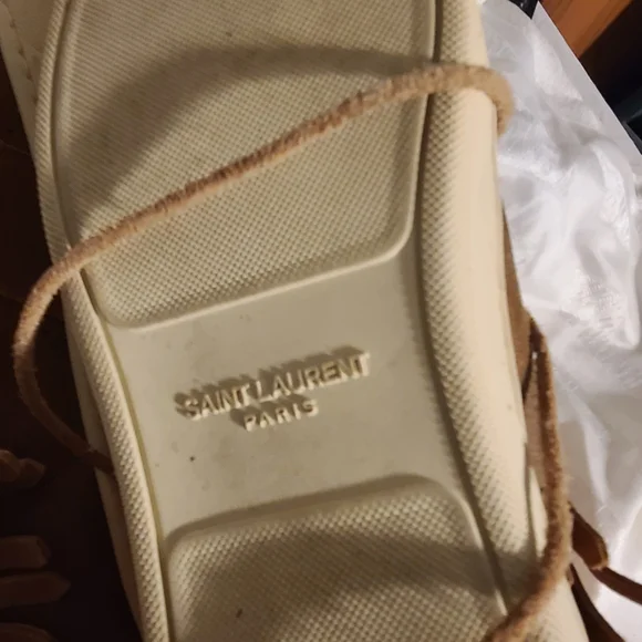 Saint Lauren Brown Suede High-Top Sneakers - Picture 6 of 11